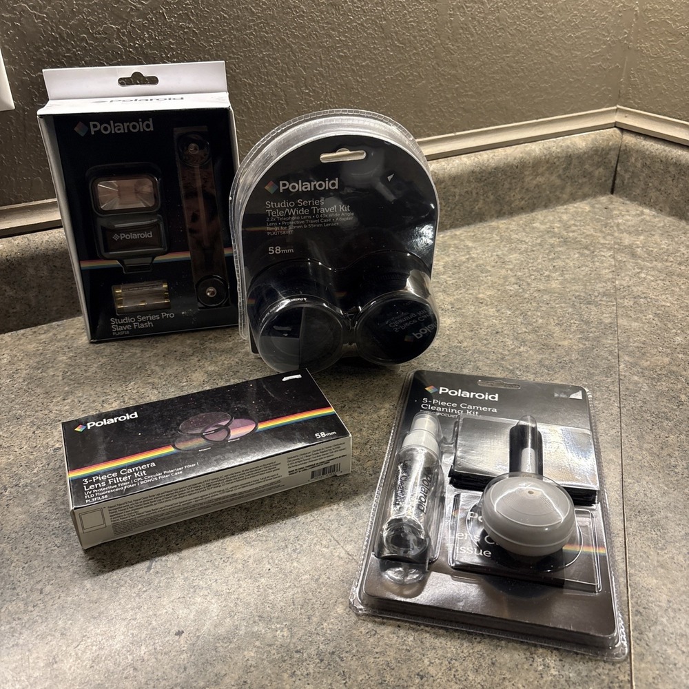 Polaroid Studio Series 58mm 2.2x Telephoto Lens Kit and Extras LOT of 4 NEW